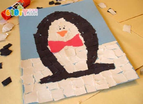 Childrens handmade penguin tear-off stickers