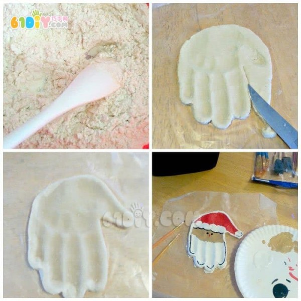 Salt Dough to Make Cute Handprint Santa Claus