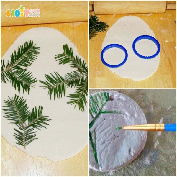 Salt Dough to Make Pine Leaf Christmas Ornaments