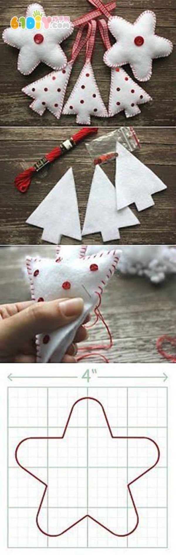 Handmade nonwoven Christmas pendants