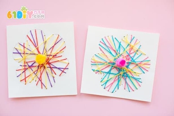 Childrens Teachers Day Making Threaded Flower Cards