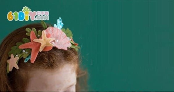 Starfish and shell headband made from non-woven fabric