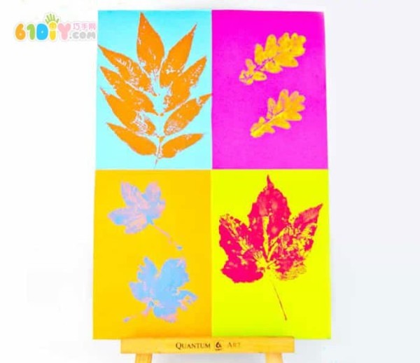 Autumn childrens crafts beautiful leaf prints