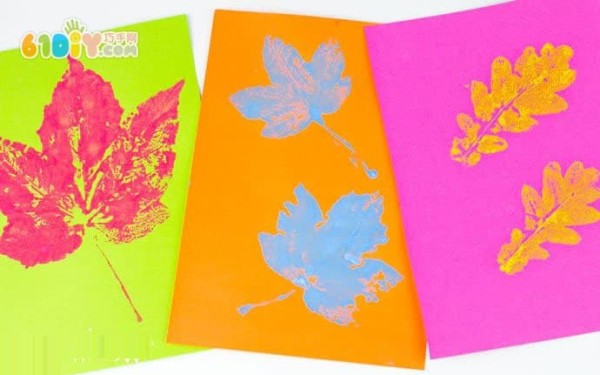 Autumn childrens crafts beautiful leaf prints