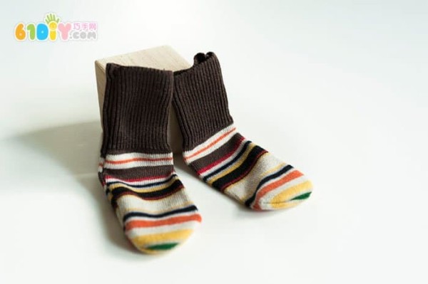 Handmade baby socks from old clothes