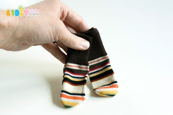 Handmade baby socks from old clothes