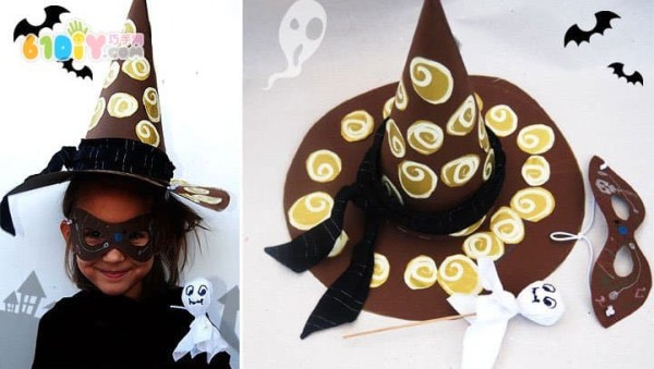 2 handmade Halloween pointed hats