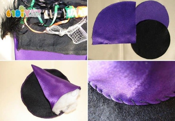 2 handmade Halloween pointed hats