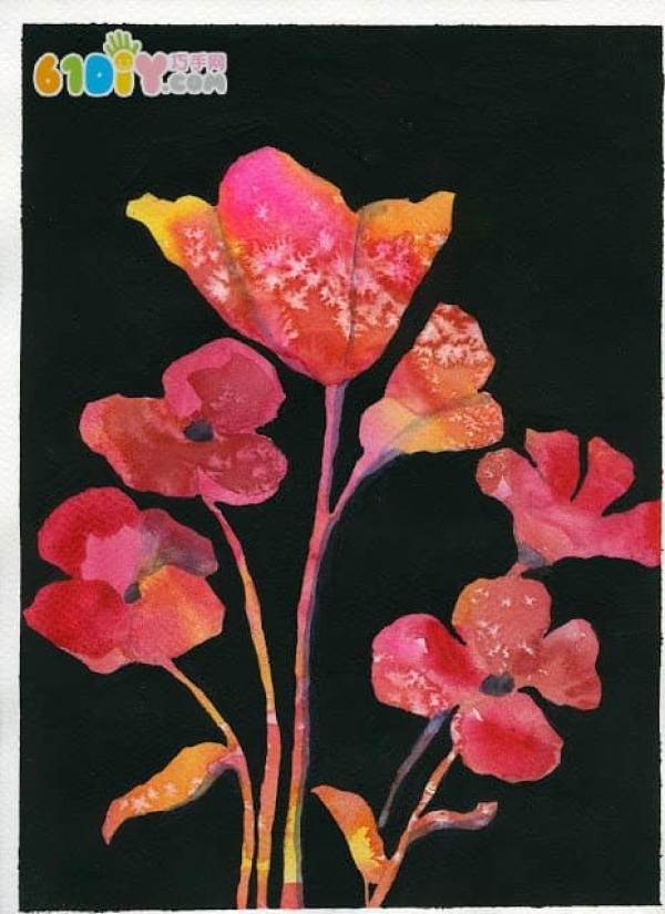 Creative watercolor painting - Poppy