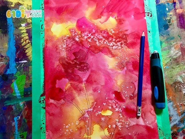 Creative watercolor painting - Poppy