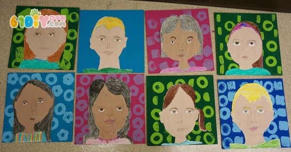 Childrens handmade art self-portrait