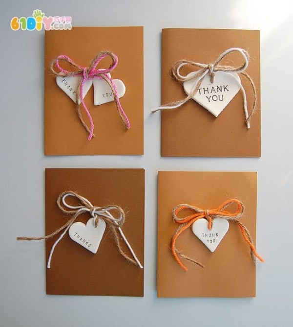 DIY Thanksgiving Clay Heart Greeting Cards