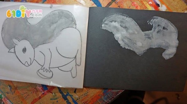 Childrens creative painting - squirrel