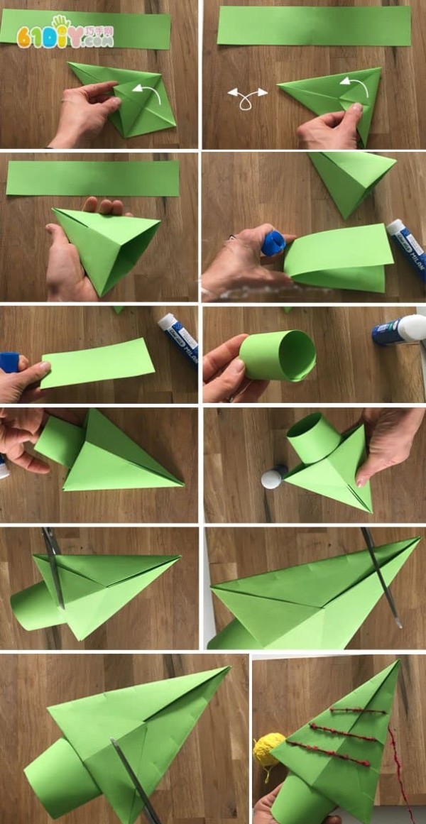 Origami Tutorial for Children - Christmas Tree