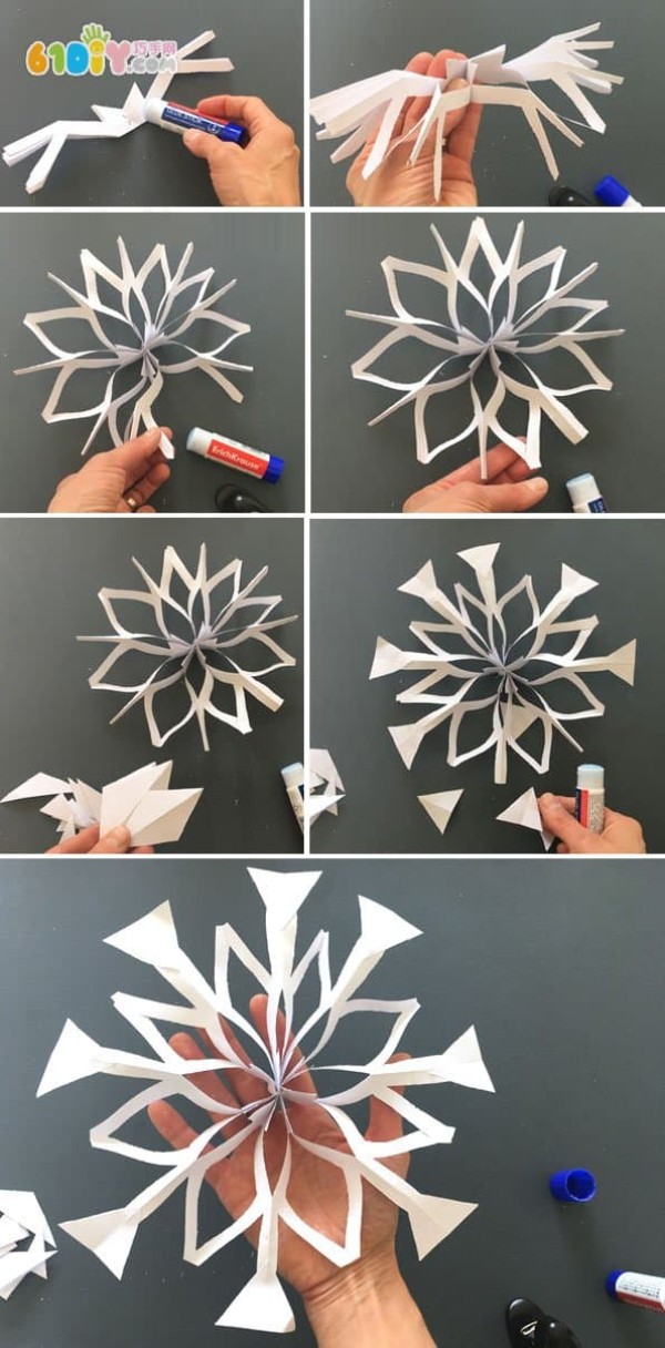 Make beautiful snowflake hangings in winter