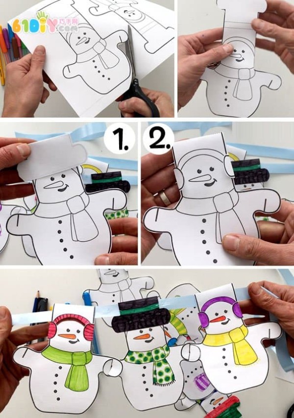 Handmade cute little snowman hanging ornaments