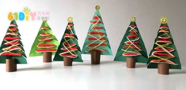 Childrens handmade cardboard Christmas tree