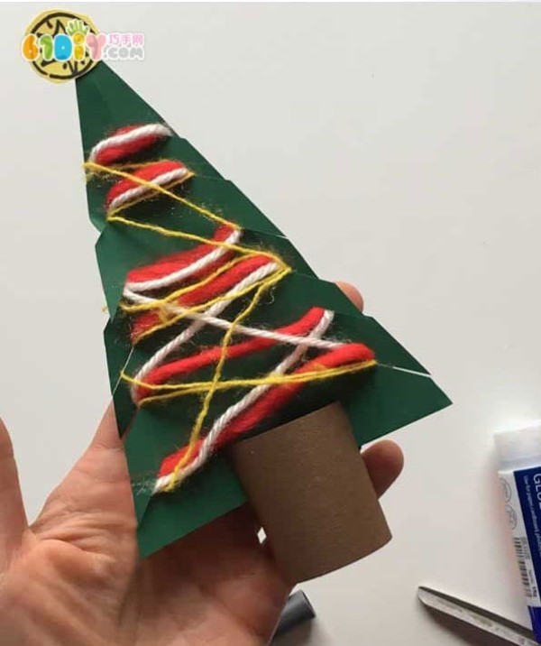 Childrens handmade cardboard Christmas tree