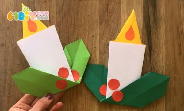 Christmas candle origami