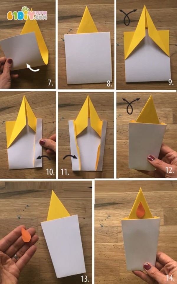 Christmas candle origami