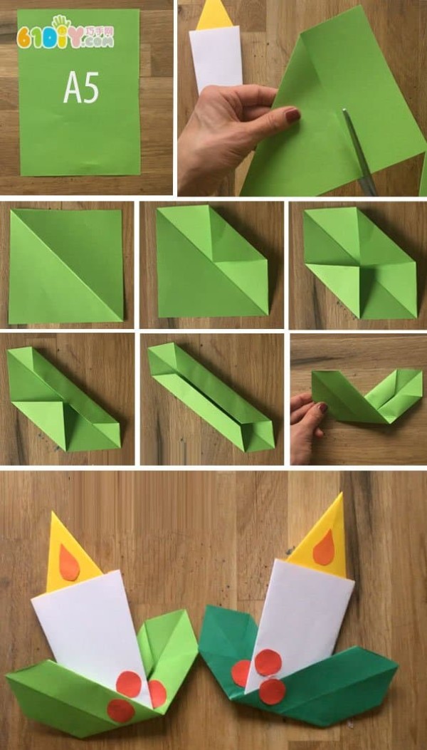 Christmas candle origami