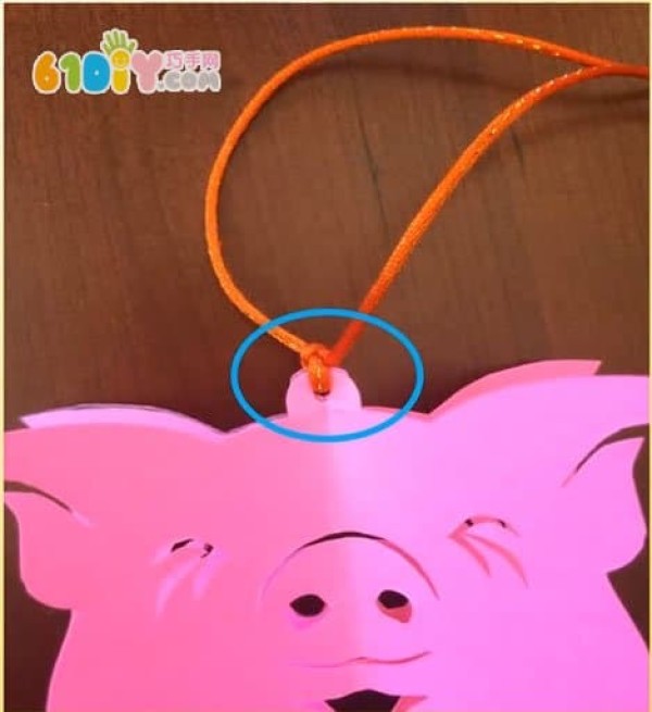 Handmade paper-cut piglet three-dimensional hanging ornament