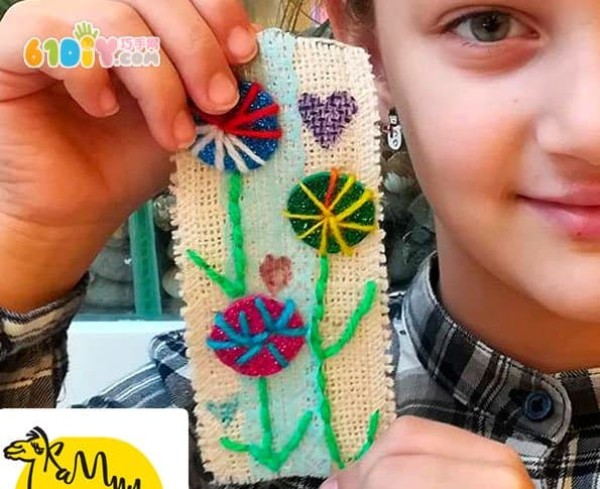 Childrens handmade spring flower bookmarks