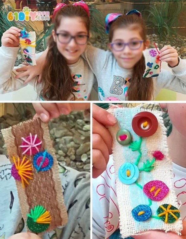 Childrens handmade spring flower bookmarks