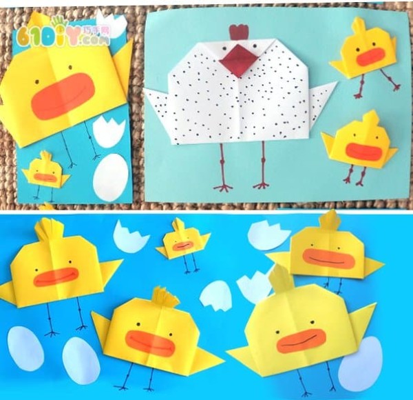 Childrens Paper Craft Cute Chicken Origami Stickers