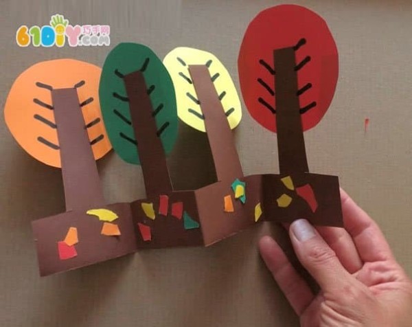 Kindergarten paper crafts Autumn woods