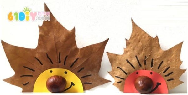 Leaf handmade cute hedgehog