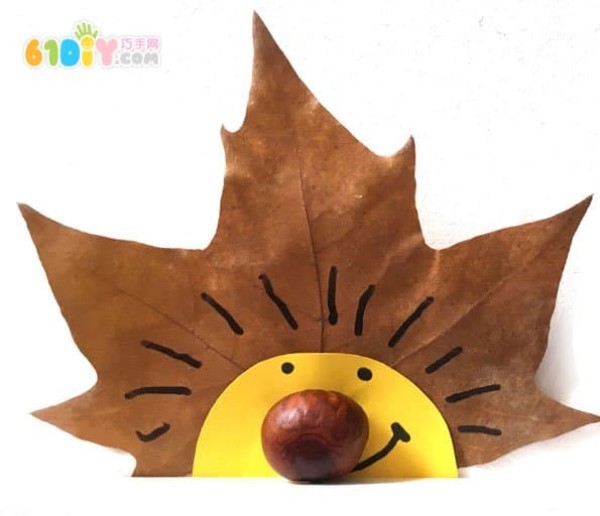 Leaf handmade cute hedgehog