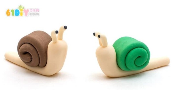 Childrens clay making cute little snail