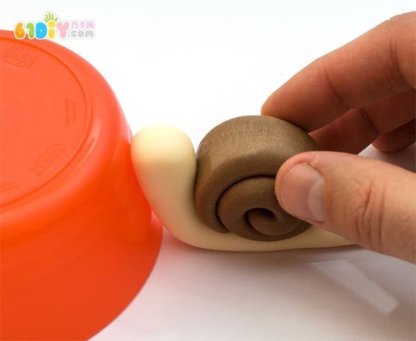 Childrens clay making cute little snail