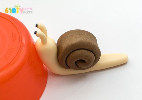 Childrens clay making cute little snail