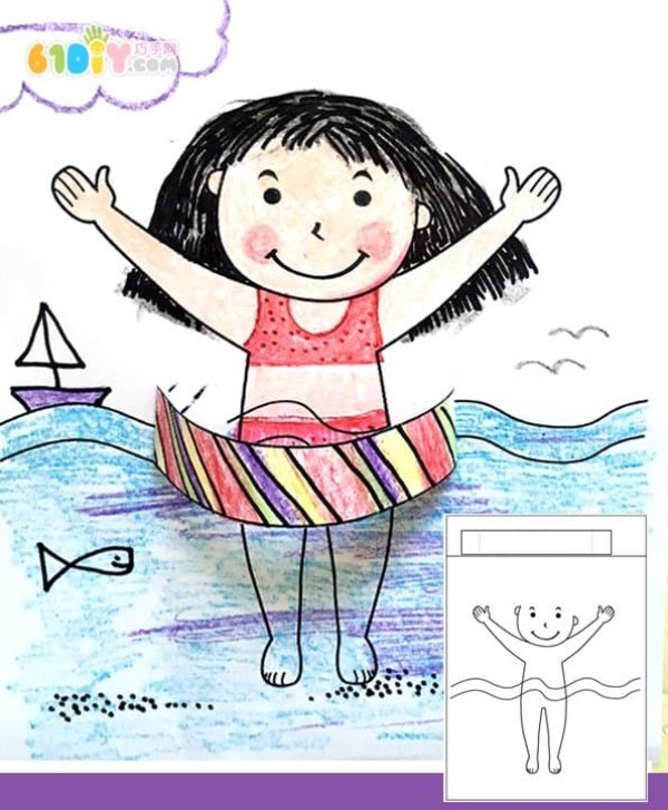 Childrens summer crafts I like swimming