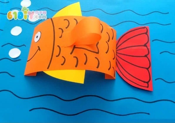 Childrens handmade three-dimensional fish stickers