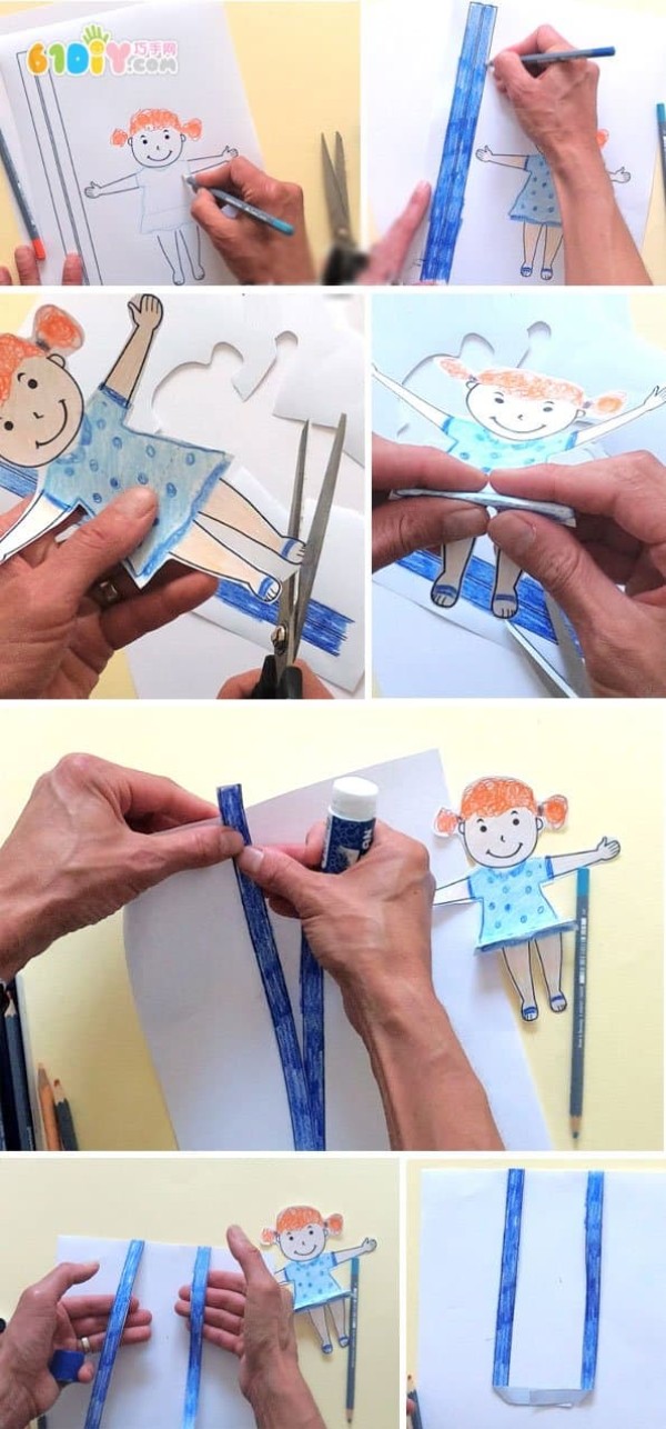 The production process of childrens three-dimensional stickers Swinging