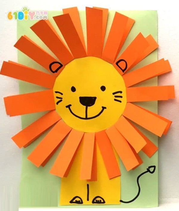 Three-dimensional lion stickers handmade