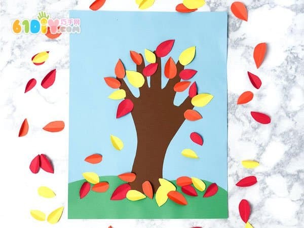 Childrens craft - autumn tree stickers