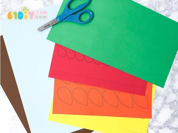 Childrens craft - autumn tree stickers