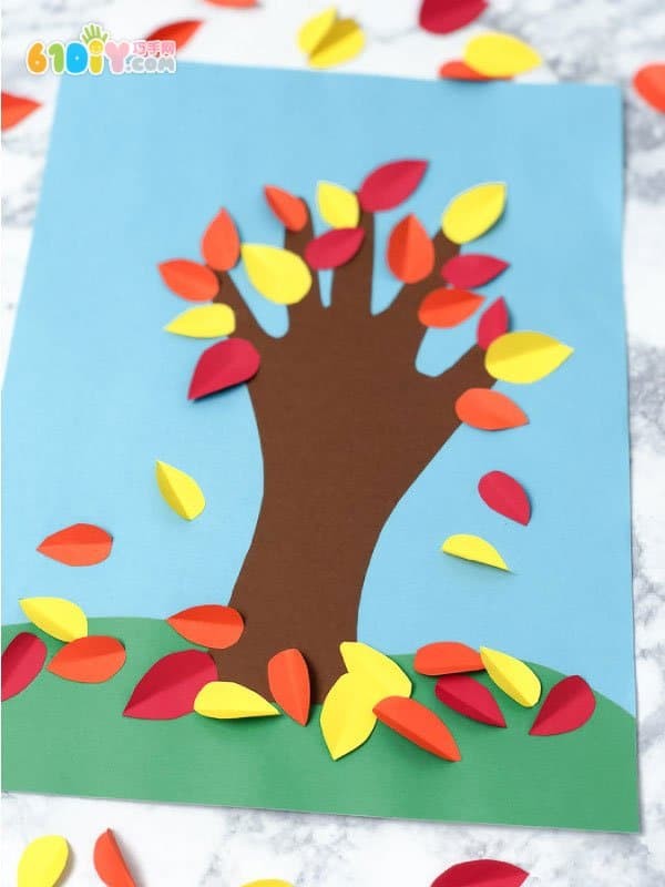 Childrens craft - autumn tree stickers