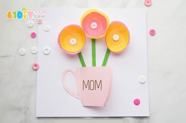 Holiday greeting card making - teacup flower card