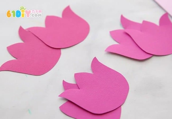 Make a simple tulip flower greeting card