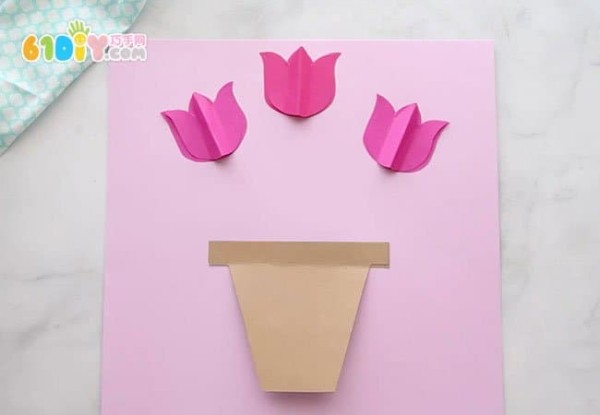 Make a simple tulip flower greeting card