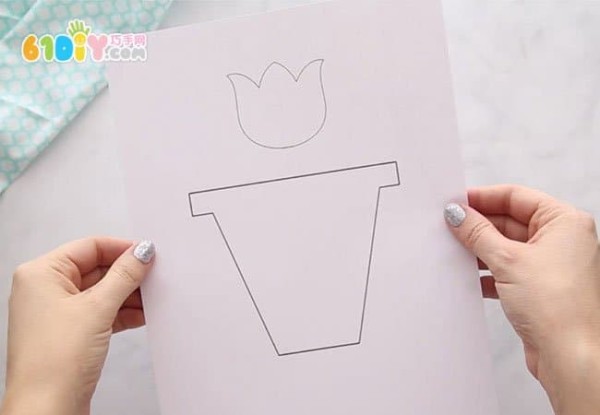 Make a simple tulip flower greeting card