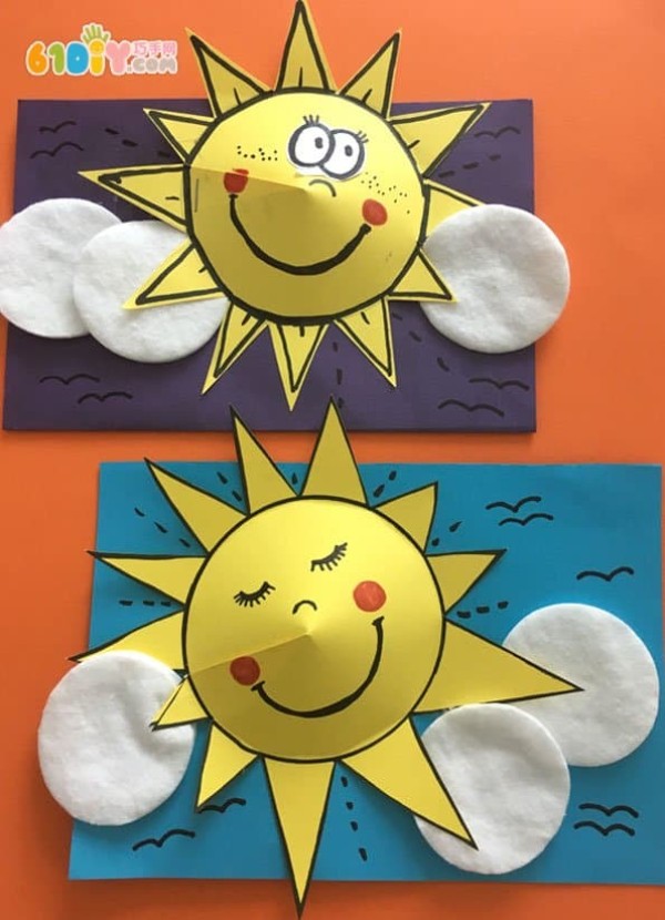 Childrens three-dimensional stickers handmade warm sun