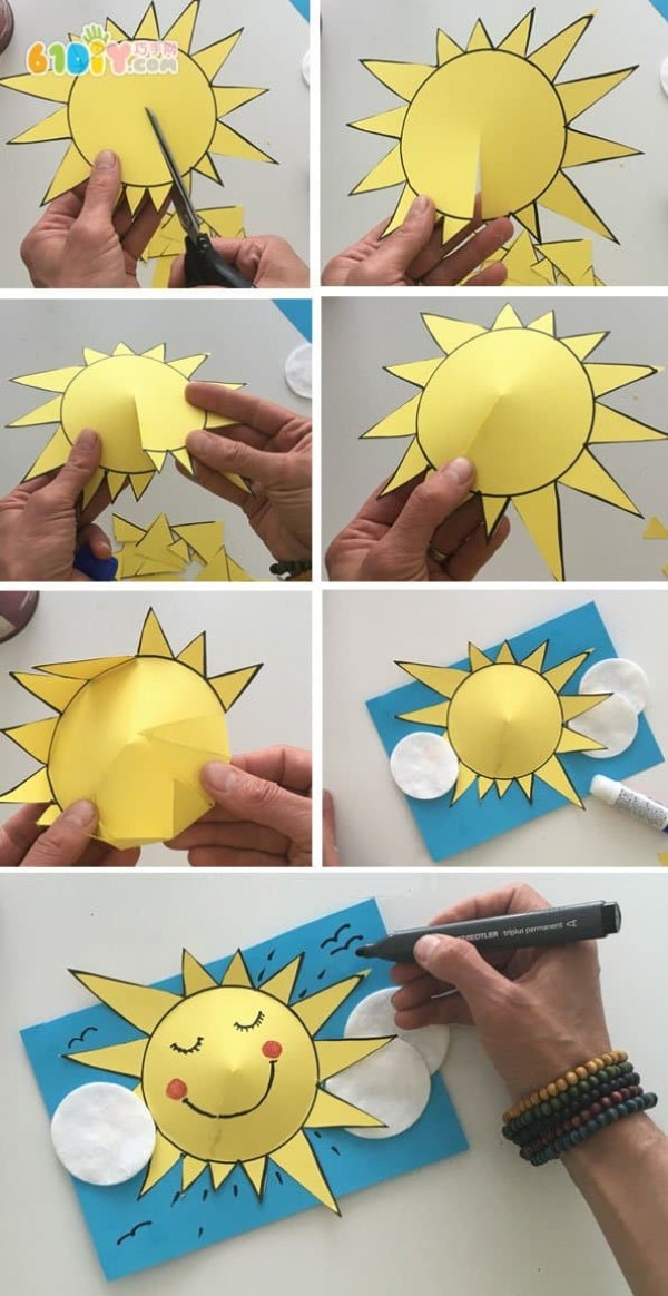 Childrens three-dimensional stickers handmade warm sun