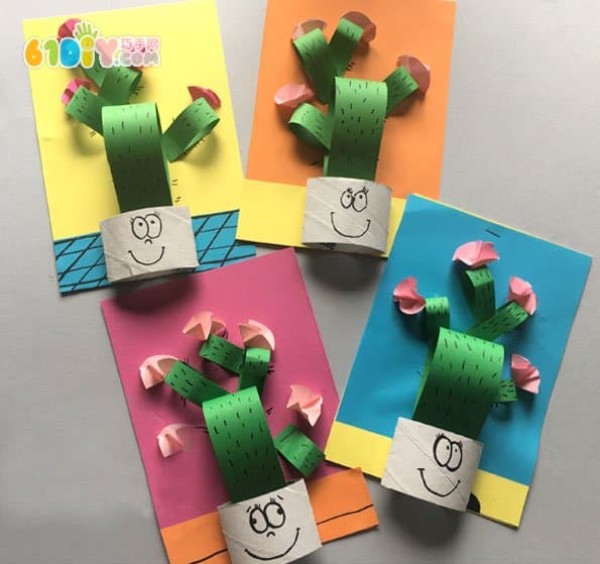 Childrens creative art cactus three-dimensional stickers