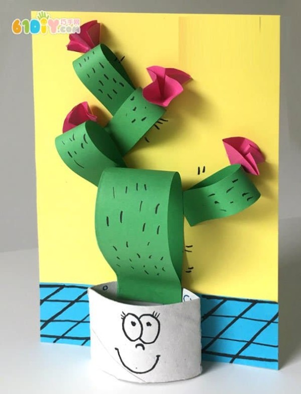 Childrens creative art cactus three-dimensional stickers